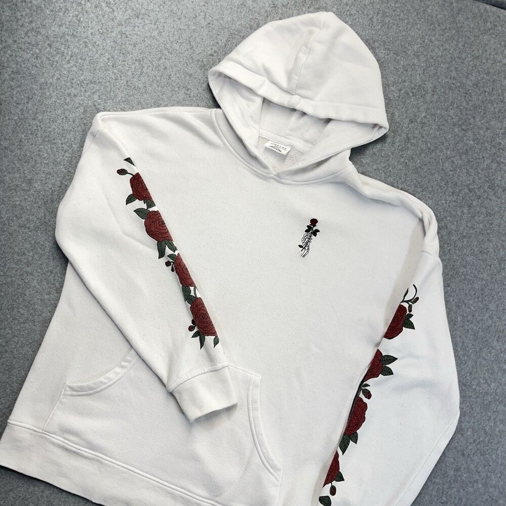 Empyre Hoodie Sweatshirt Adult Unisex Small S White Rose Print Skate Surf Y2K